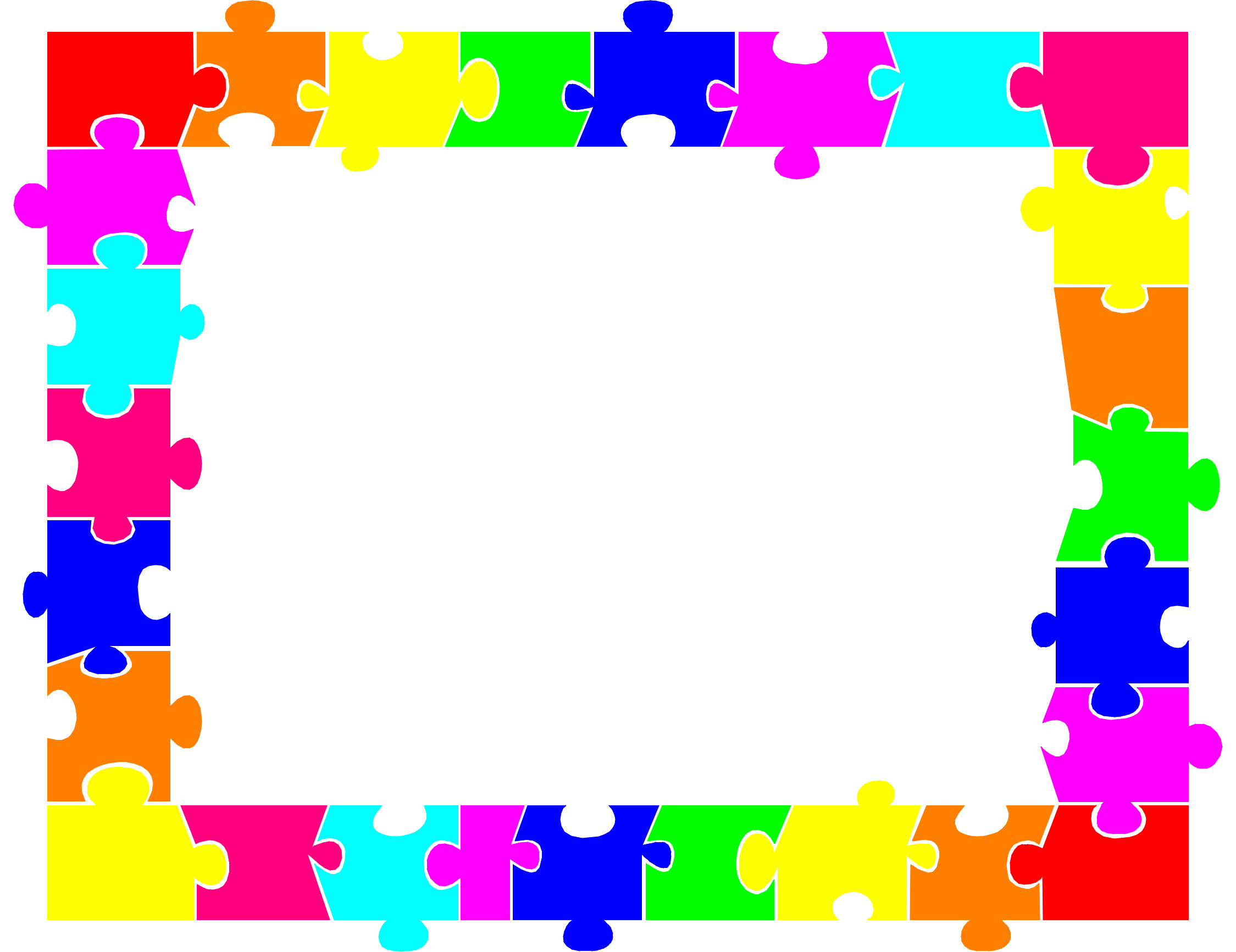 Jigsaw Puzzle Border Clipart.