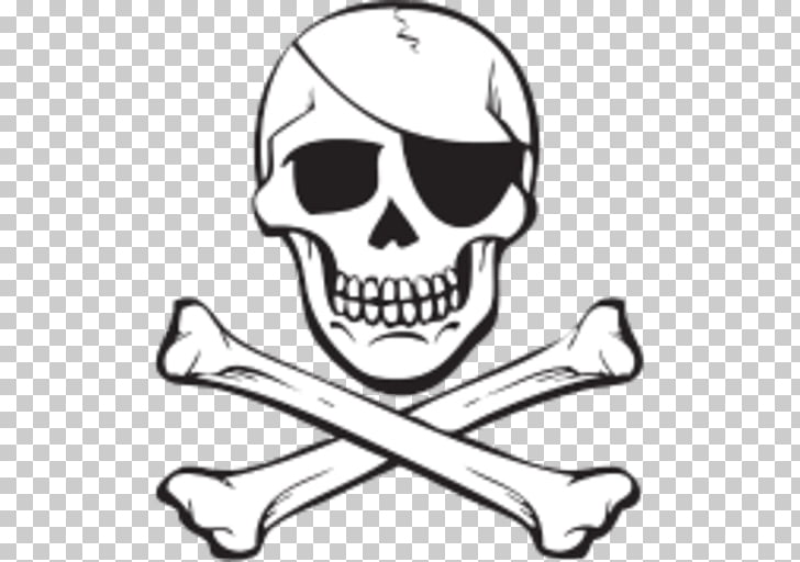 Skull and crossbones Jolly Roger Piracy, skull PNG clipart.