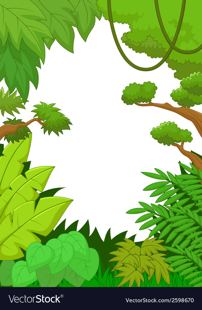 Cartoon Tropical jungle background.