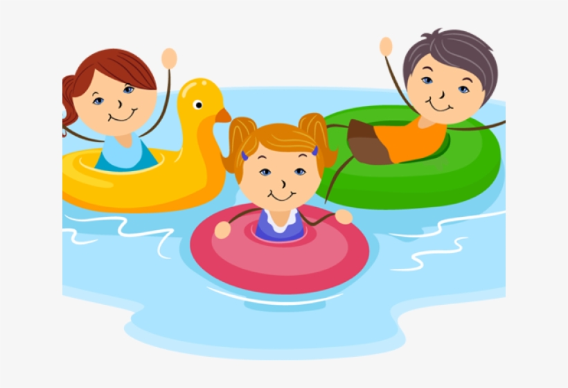 Banner Kid Swimming Clipart.