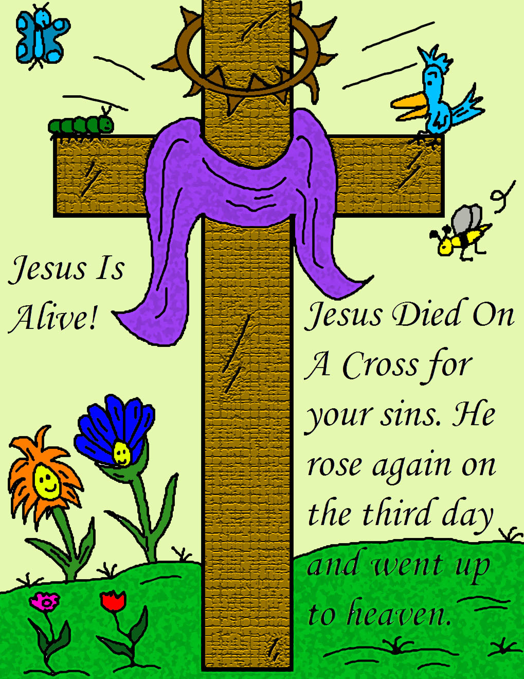 free printable Easter pictures, posters, Jesus is risen.