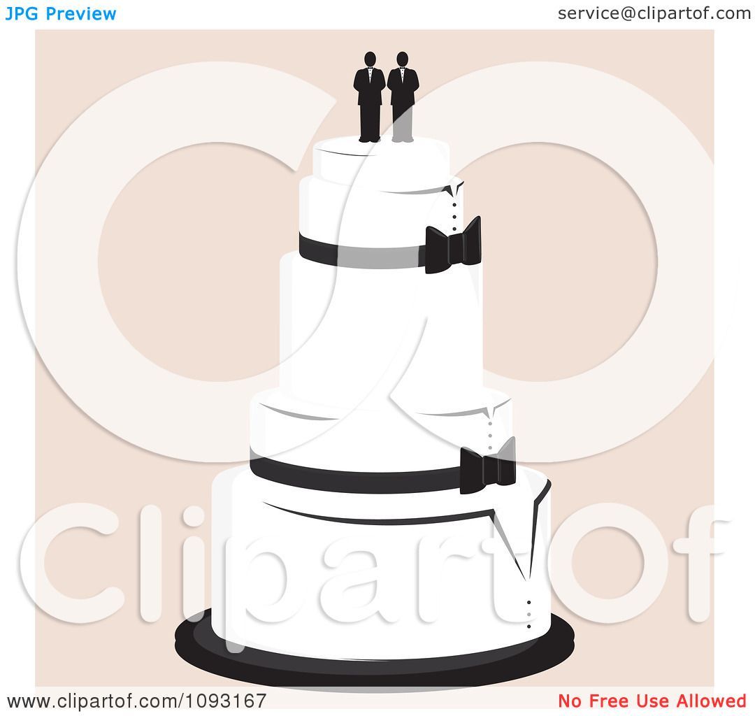Clipart Layered Wedding Cake With A Gay Topper 2 Royalty Free.