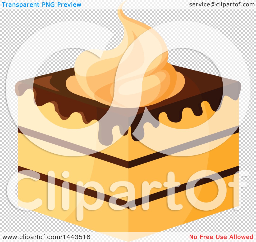 Clipart of a Layered Cake with Chocolate and Whipped Cream.
