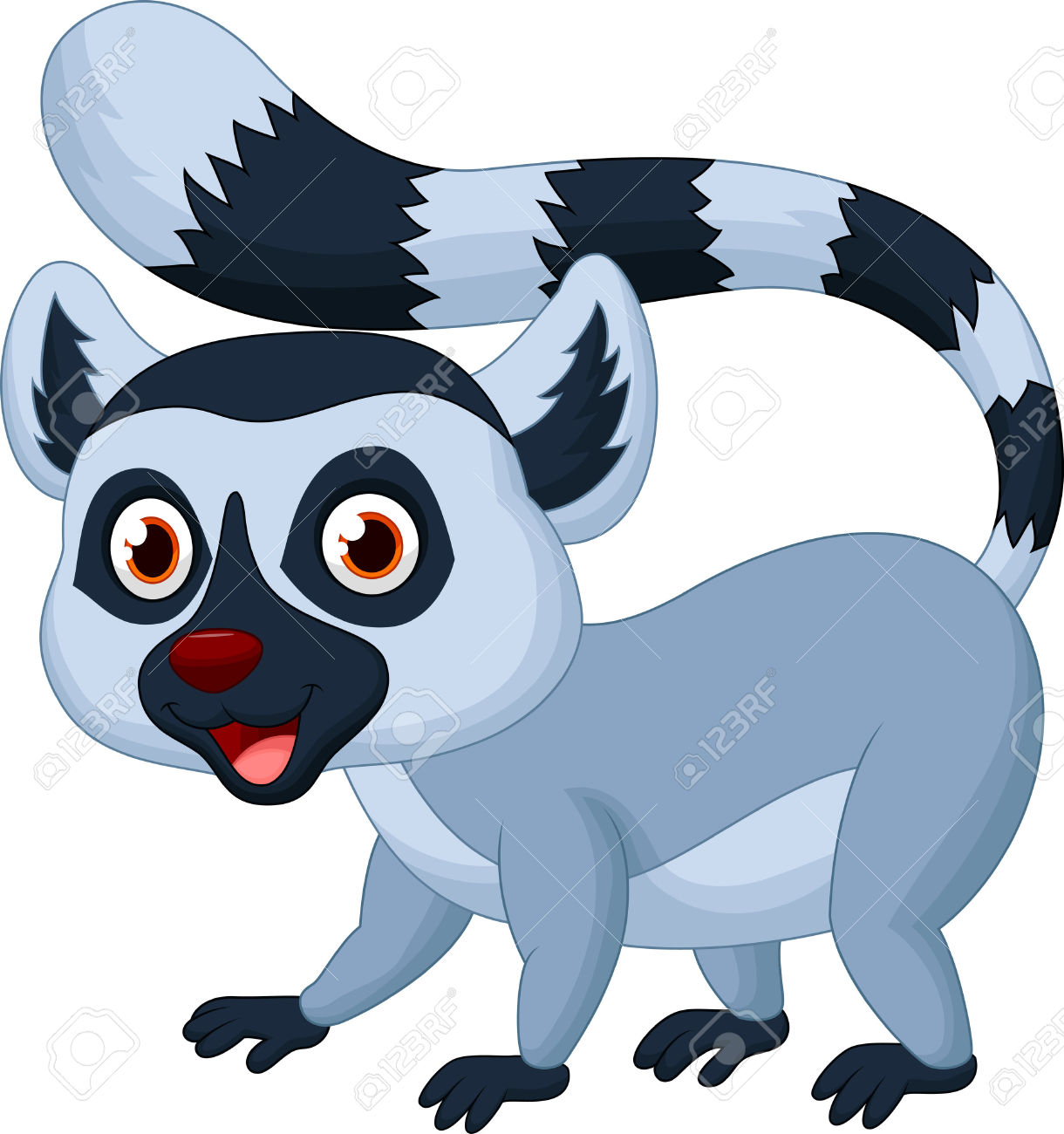 Cute Lemur Cartoon Royalty Free Cliparts, Vectors, And Stock.