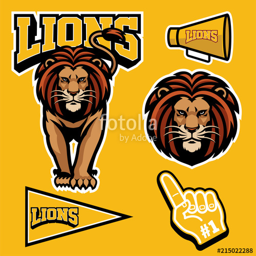 lion mascot set\