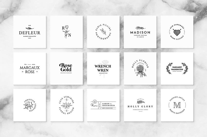 10 Free Collections of Feminine Logo Templates for Designers.