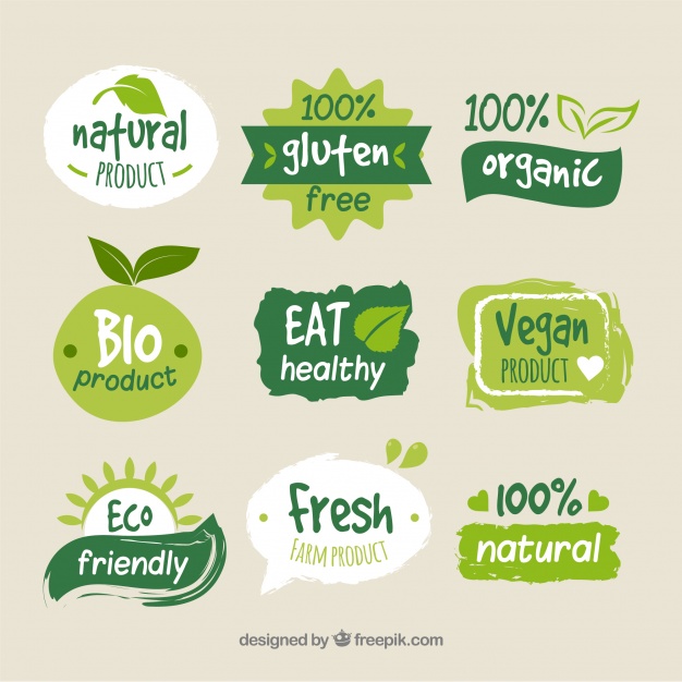 Green Organic Food Logo Template Free Download.