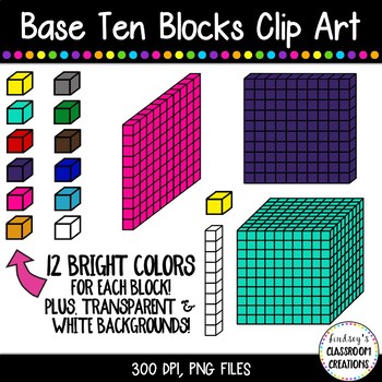 Base Ten Blocks / Place Value Clip Art ~ 120 Images!!.