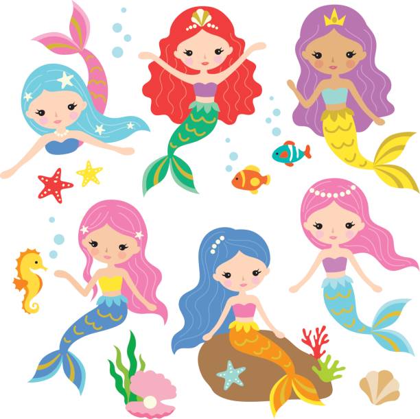 Best Mermaid Illustrations, Royalty.