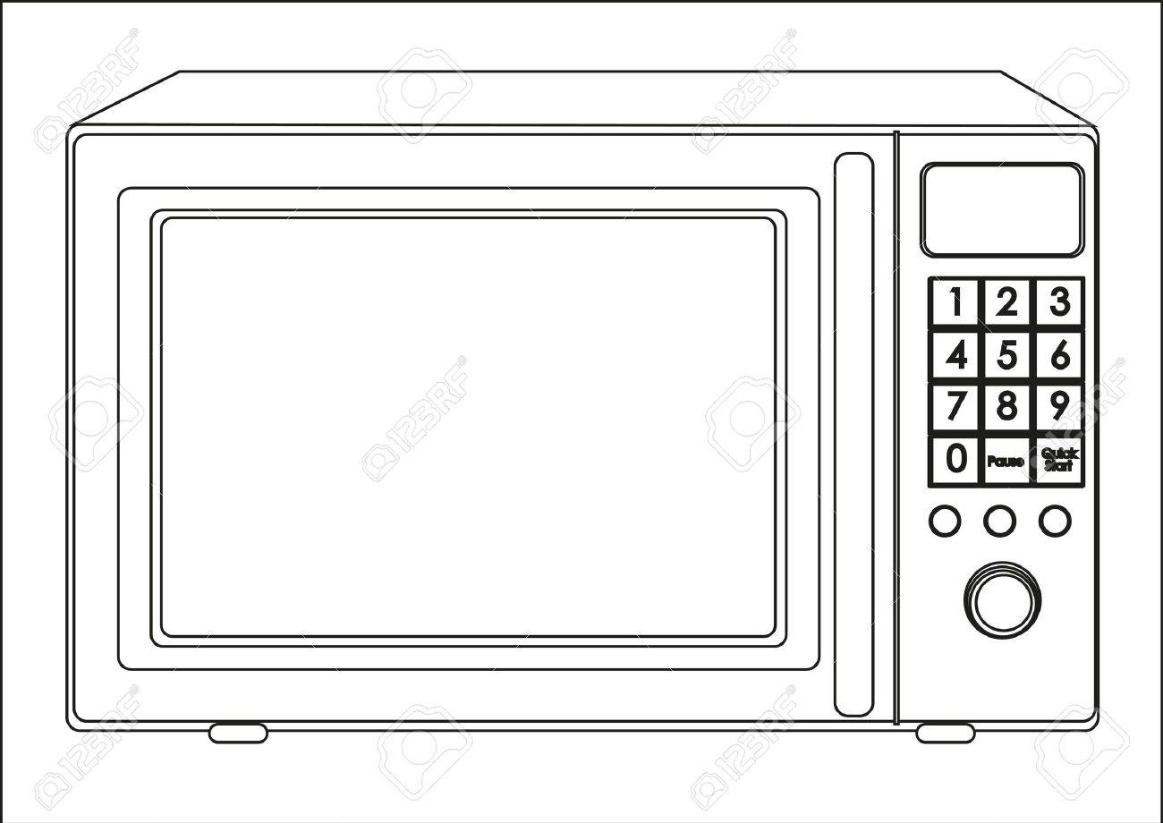 Illustration of a microwave, isolated on white background.