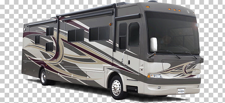 US Motorhome, gray and white RV PNG clipart.