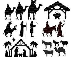 COMMERCIAL USE Nativity Christ silhouette Overlays (eps, svg.