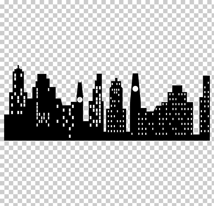 Silhouette New York City Skyline , Silhouette PNG clipart.