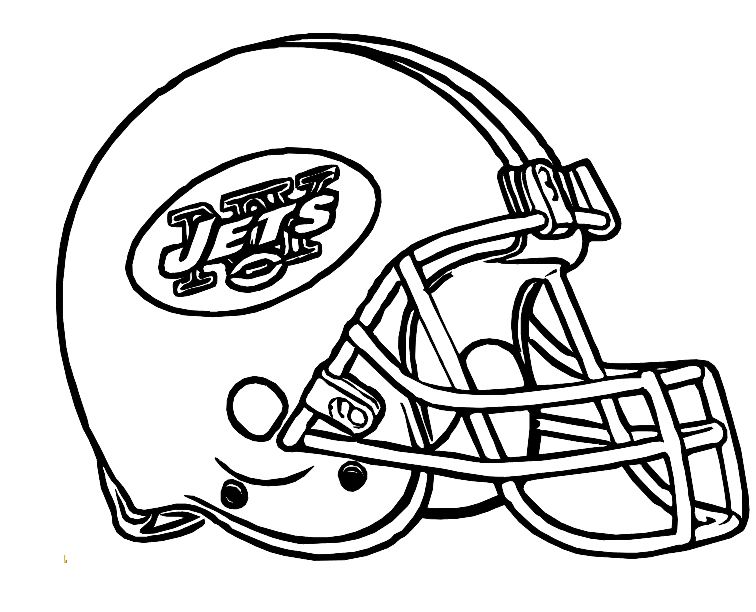 Football Helmet New York Jets Coloring Pages.