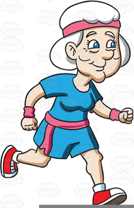 Clipart Of Old Lady Running.