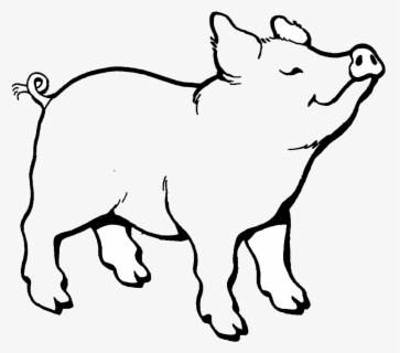 Free Pig Black And White Clip Art with No Background.