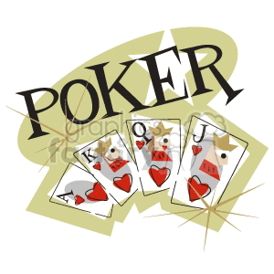 Texas Holdem poker cards clipart. Royalty.