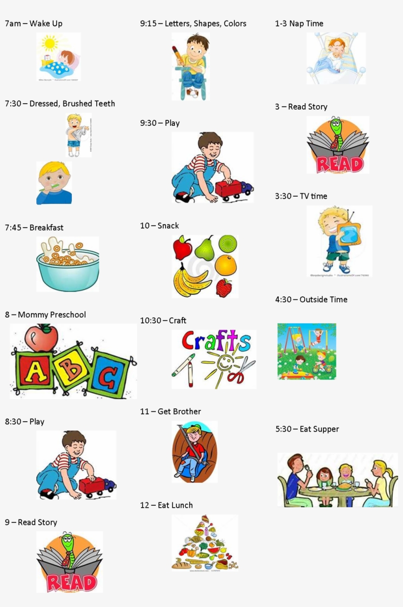 daily schedule school clipart