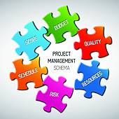 Project management diagram scheme concept Clip Art.