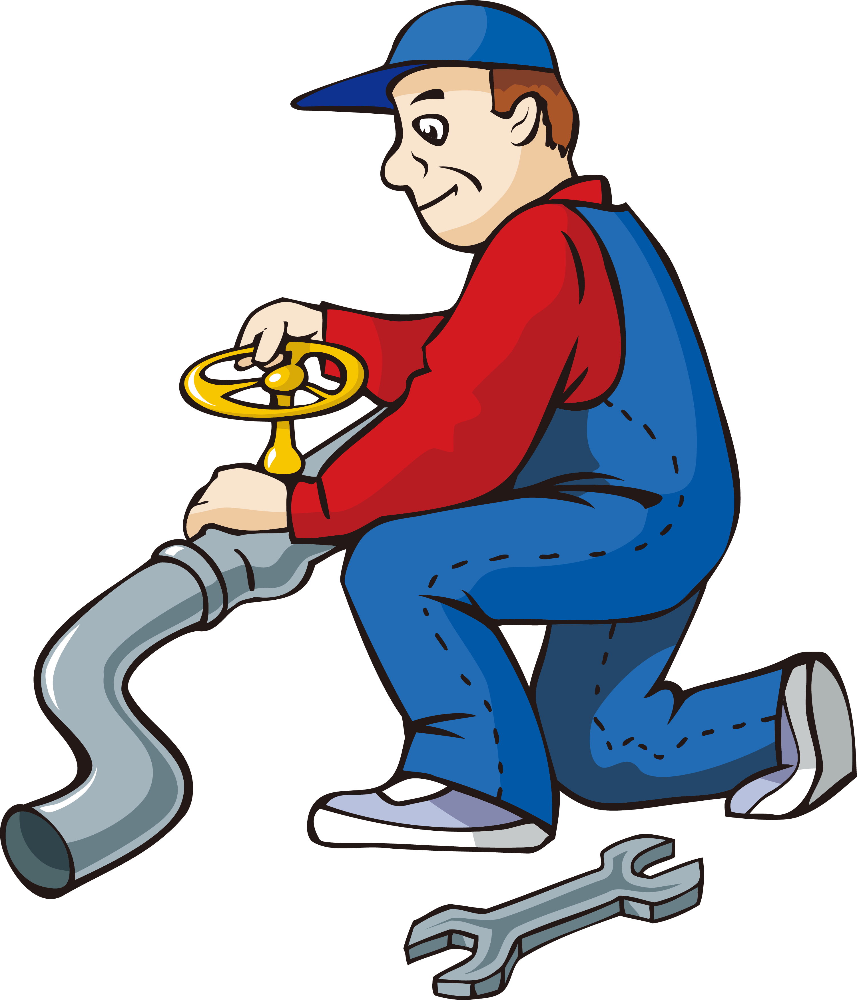 Cartoon Water Pipe Repairman Transprent Png Free.