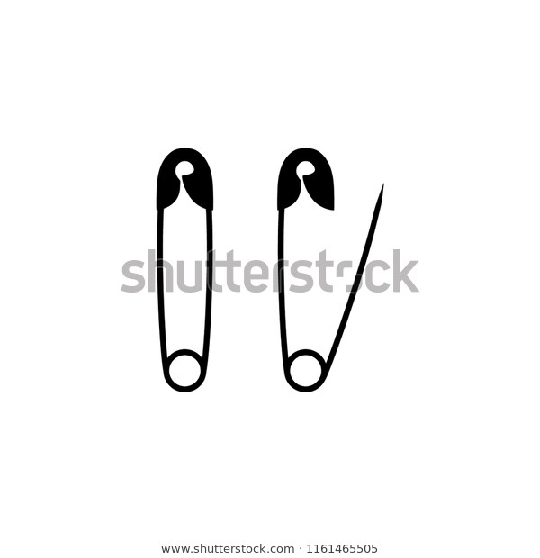 Open Closed Black Safety Pin Safety Stock Vector (Royalty Free.