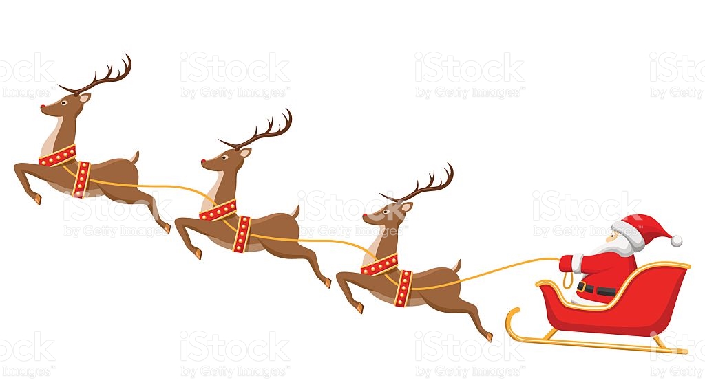 Santa And Reindeer Clipart.