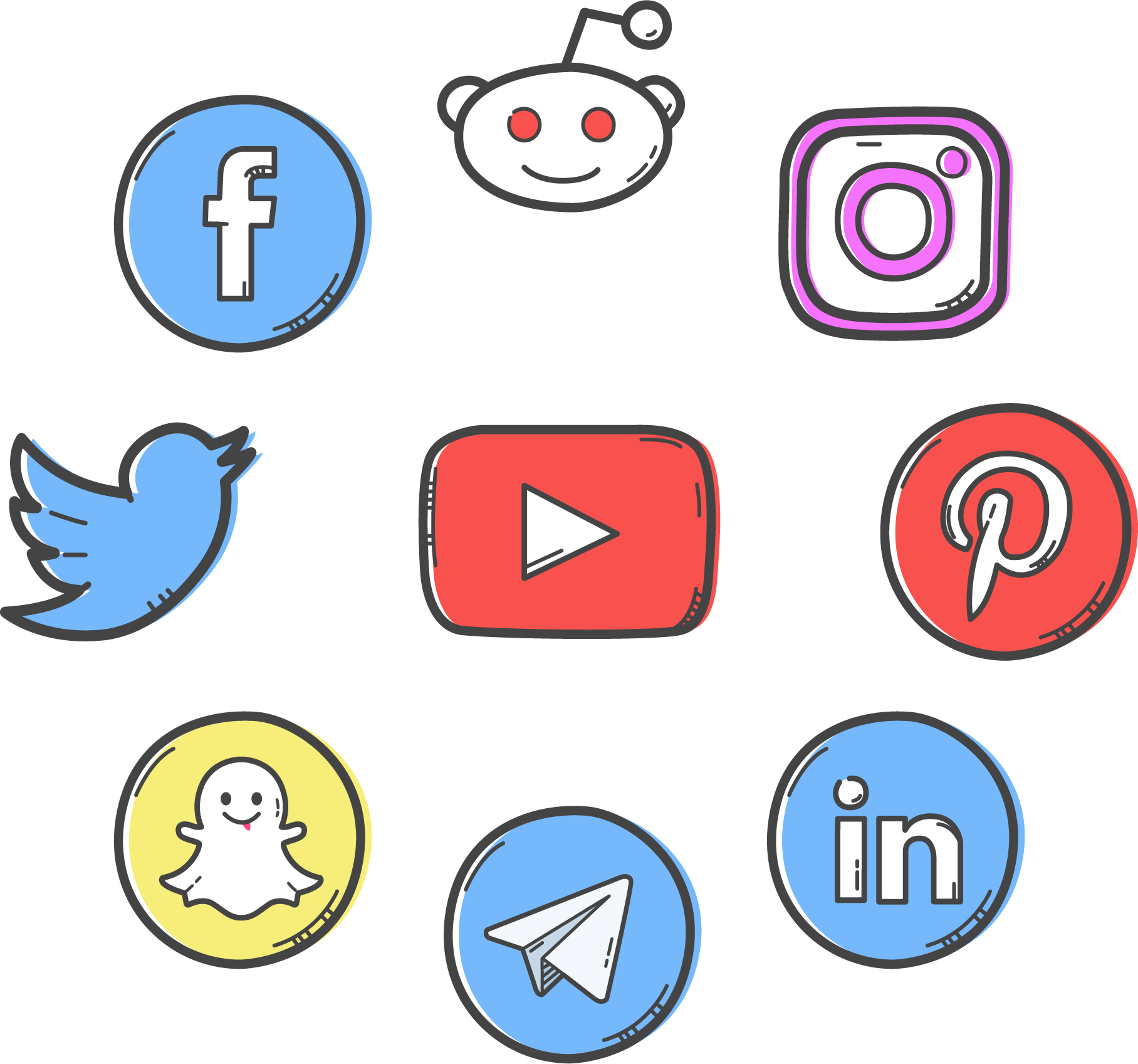 Social Media Logos Clipart No Background 10 Free Cliparts Download