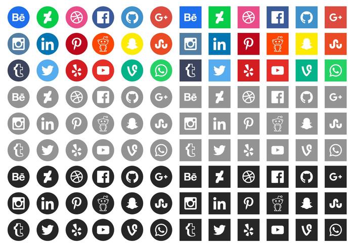 Free Social Media Icons Vector.