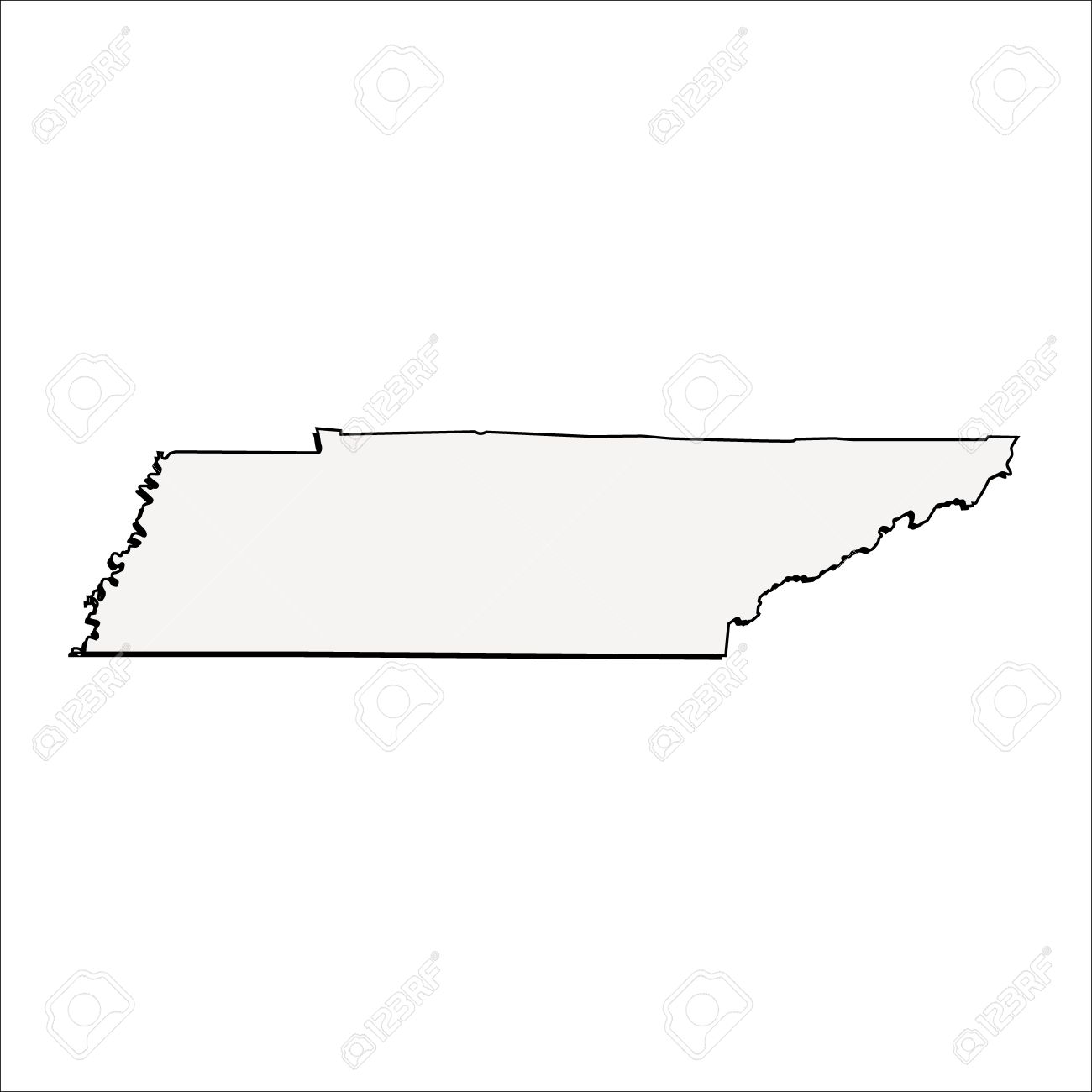 Vector Tennessee State 3D Outline Map.