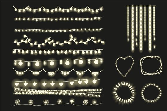 Check out Fairy lights clipart, string lights. by Ivan Negin on.
