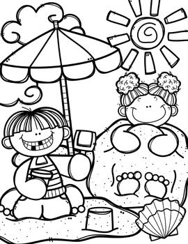 Summer Coloring Pages (+ writing papers) {Made by Creative.