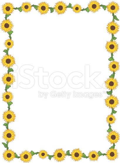 free sunflower page borders for word.