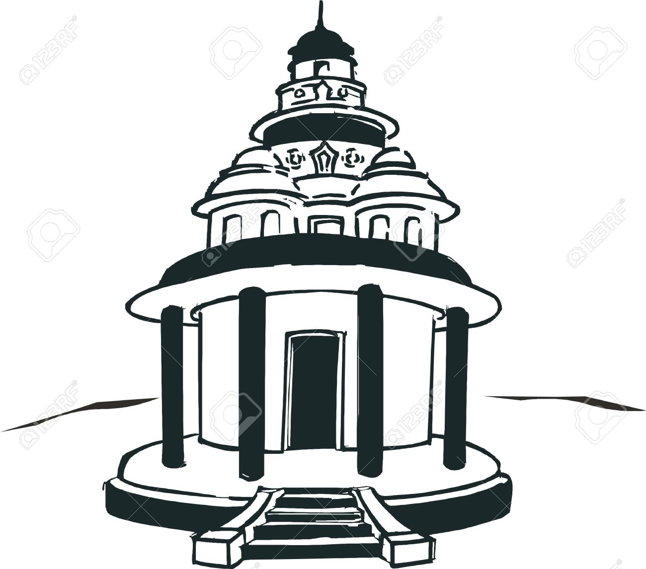 2743 Temple free clipart.