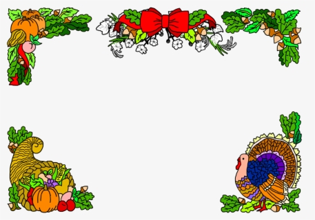 Free Thanksgiving Turkey Borders Clip Art with No Background.