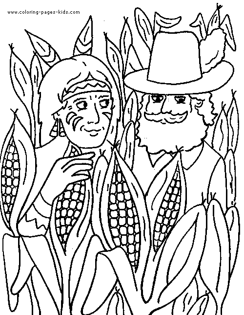 Indian Thanksgiving Coloring Pages Printables.