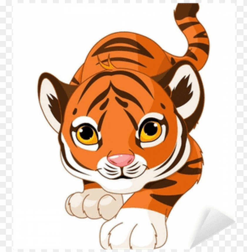 clip art tiger cub PNG image with transparent background.
