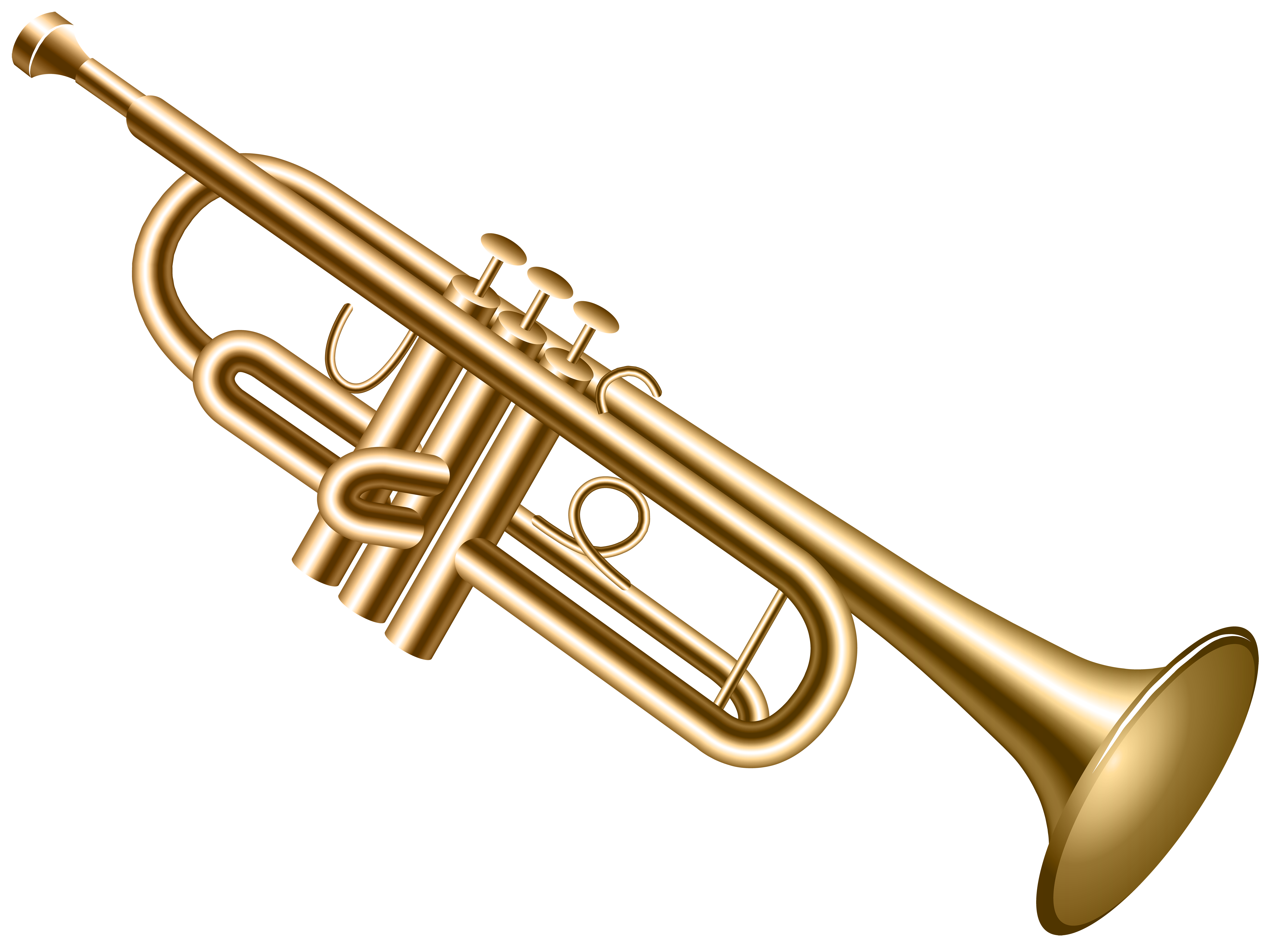 Trumpet Transparent PNG Clip Art Image.