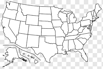 Outline Of The United States cutout PNG & clipart images.