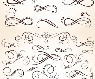14 Free Vector Ornate Swirls Images.
