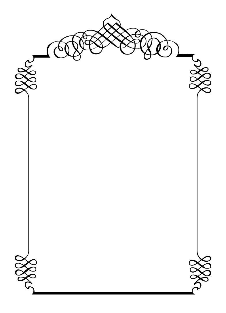 Free vintage clip art images: Calligraphic frames and.