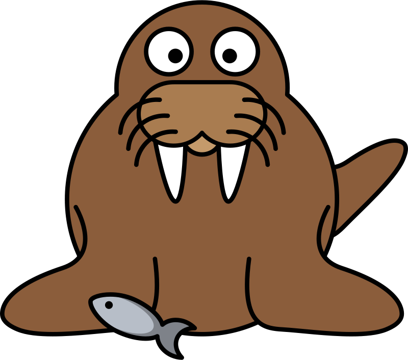 Free Clipart: Cartoon Walrus.