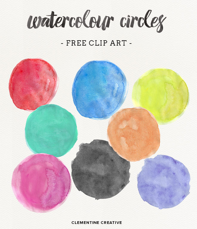 Watercolor Circles {Free Clip Art}.