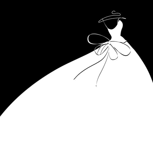 Beautiful wedding dress silhouette design vector 03 eps file.