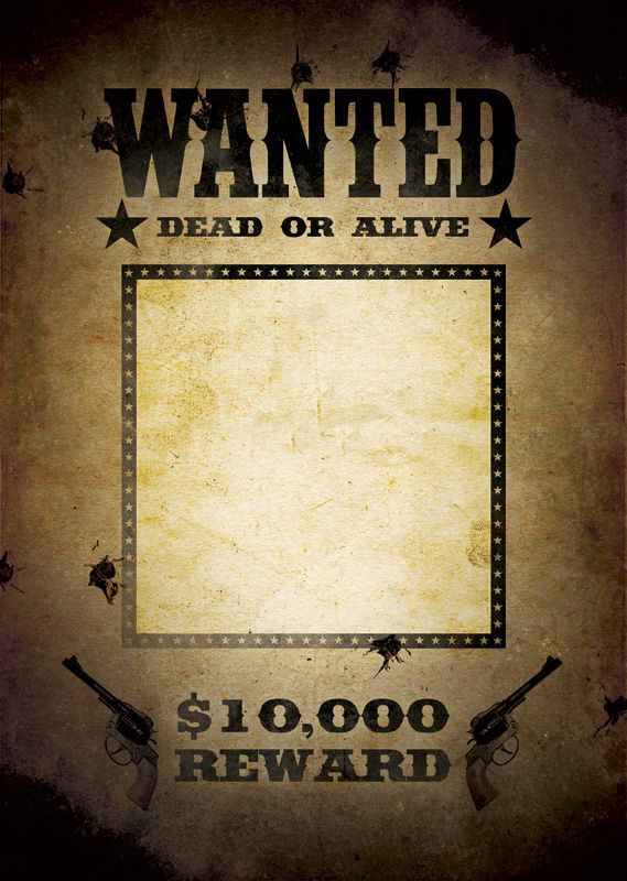 Most Wanted Poster Template.