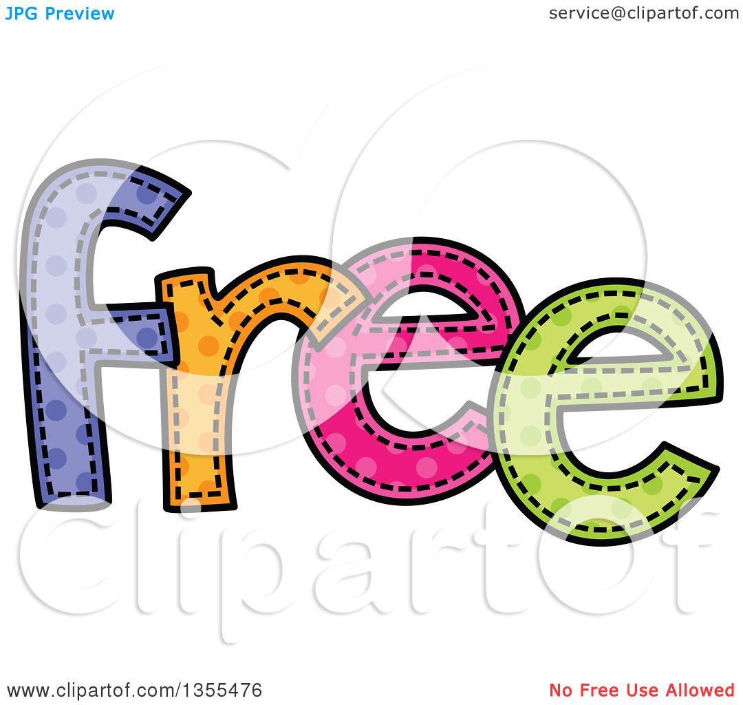 Clipart of a Cartoon Stitched Word FREE.