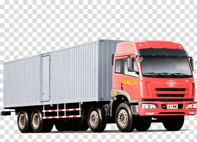 Cargo Truck Driving Transport, car transparent background.