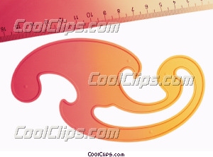 French curve and ruler Royalty Free Stock Photo Clipart.