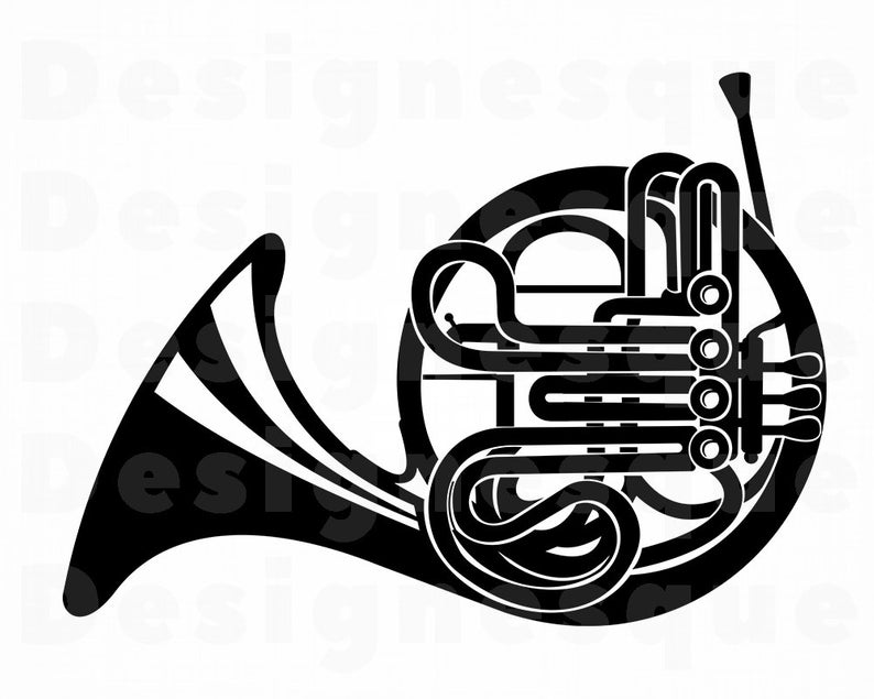 French Horn SVG, French Horn Clipart, French Horn Files for Cricut, French  Horn Cut Files For Silhouette, French Horn Dxf, Png, Eps, Vector.