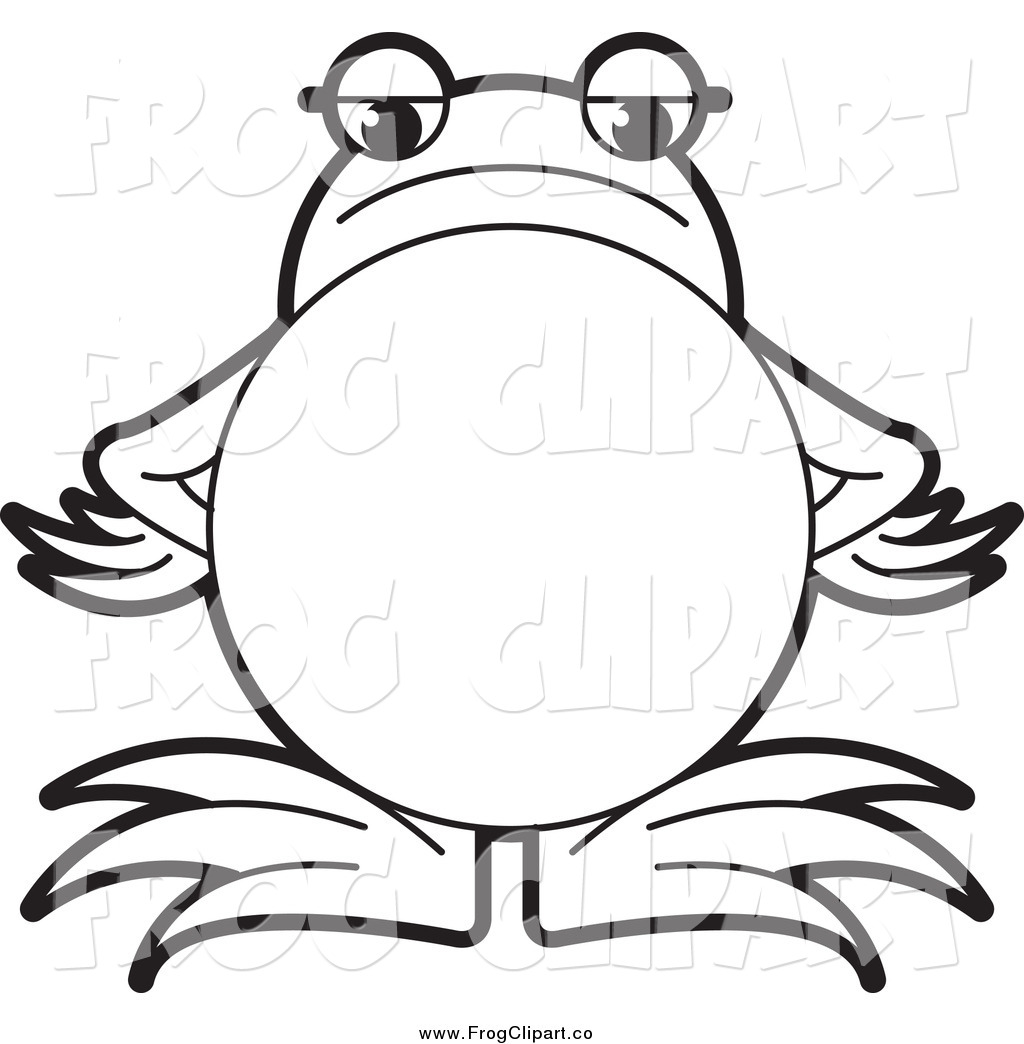 Cute Frog Clipart Black And White.