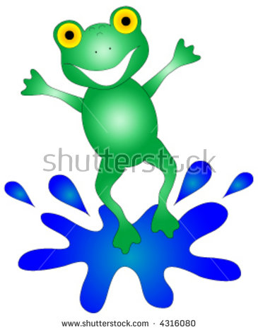 Frog Bathing Suit Jumping Lily Pad Stock Vector 4326388.